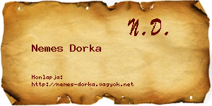 Nemes Dorka névjegykártya